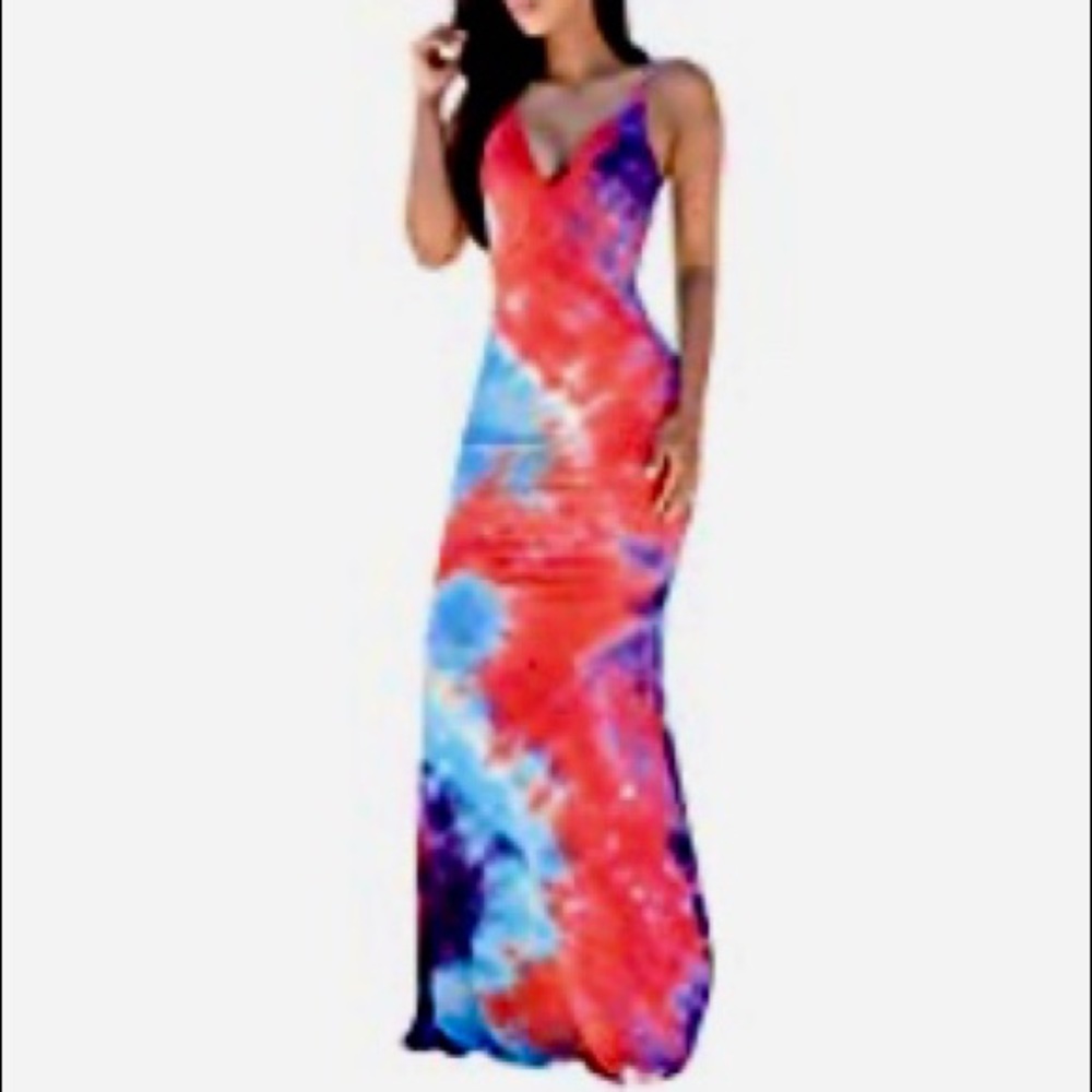 SOLD!!! Sunbuona Tie Dye Sexy Boho Maxi Dress
NWT